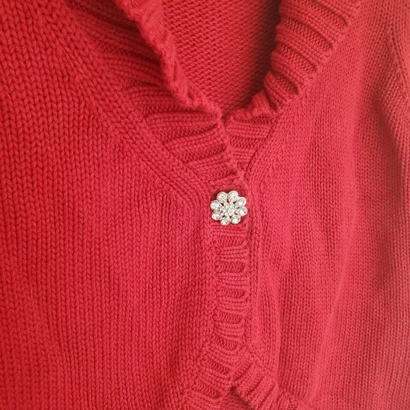 Conrad C Red shawl collar cardi sweater size Large - Picture 3 of 9